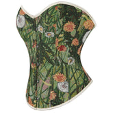 New Floral Green Edgeless Women's Push - Up Bustier Corset Top - Cosplay Costume - Coscosmos